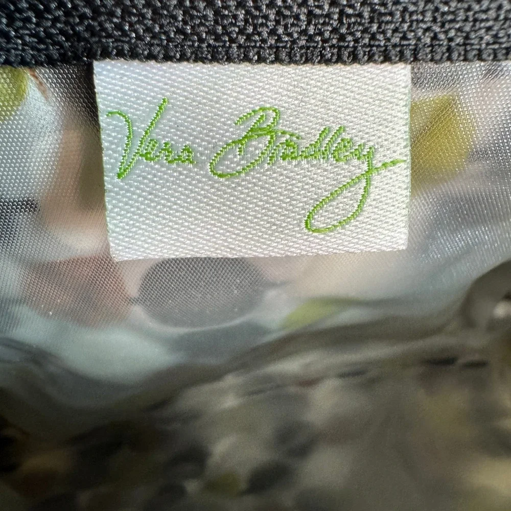 Vera Bradley Night and Day Quilted Cosmetic Makeup Bag Travel Pouch Black Green